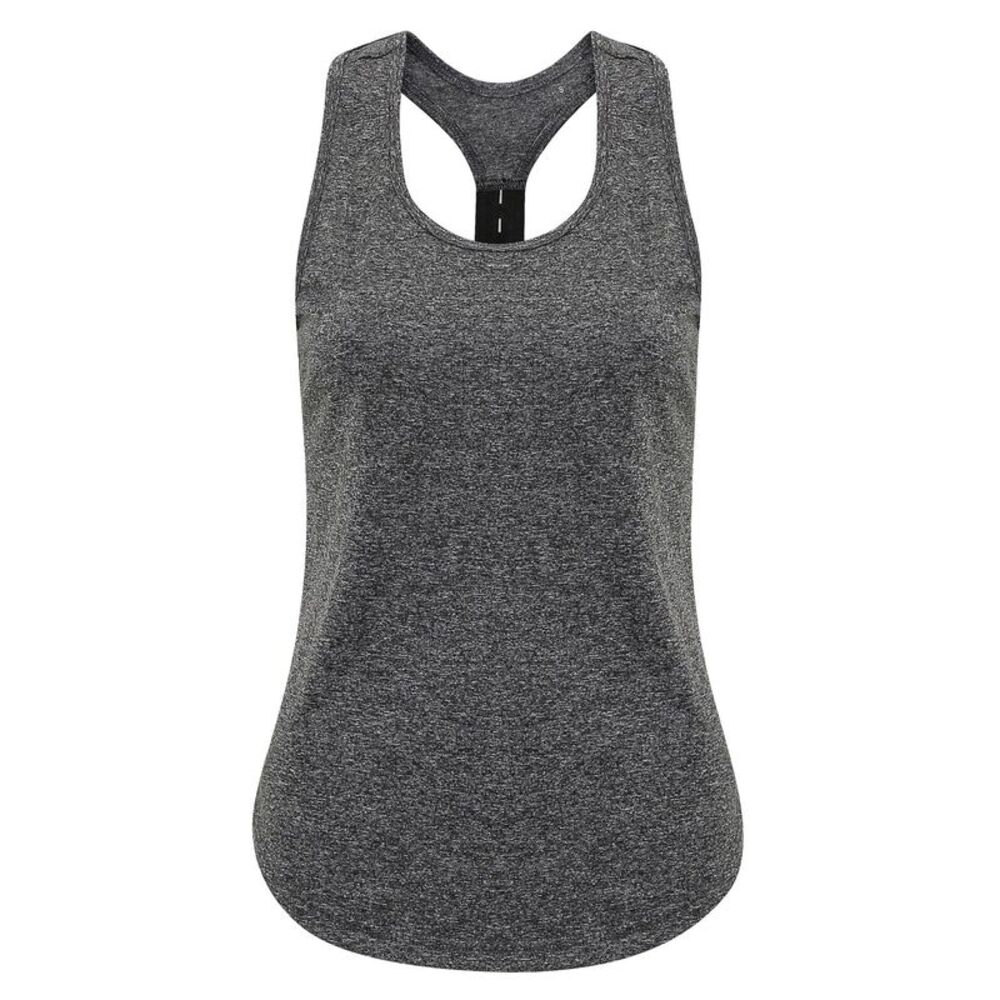 Tri Dri Womens/Ladies Performance Strap Back Tank Top / Black Melange